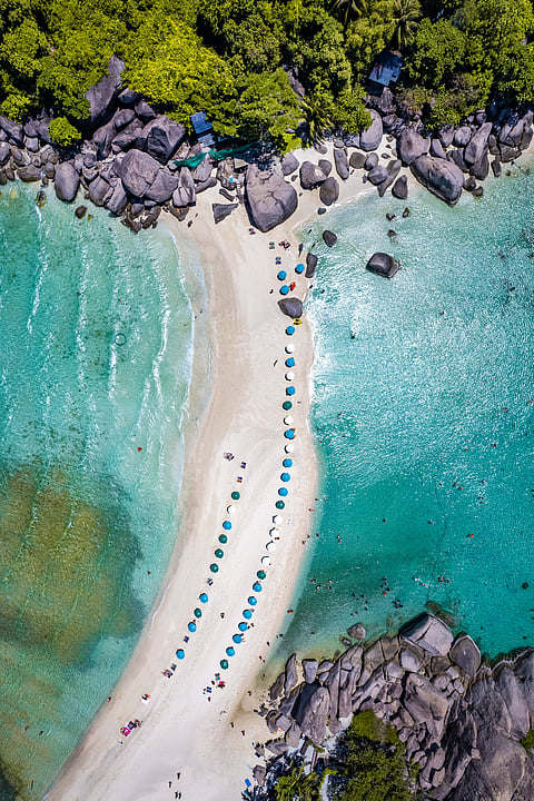 Aerial view of Koh Nang Yuan island in Koh Tao